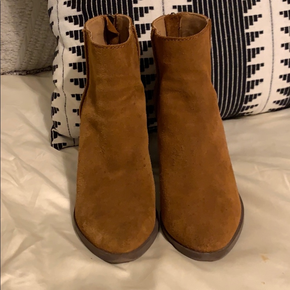 BP tan suede booties